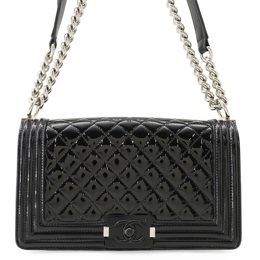 Chanel Chain Shoulder Bag, Coco Mark, Matelassé, Boy Chanel, Patent Leather, ...
